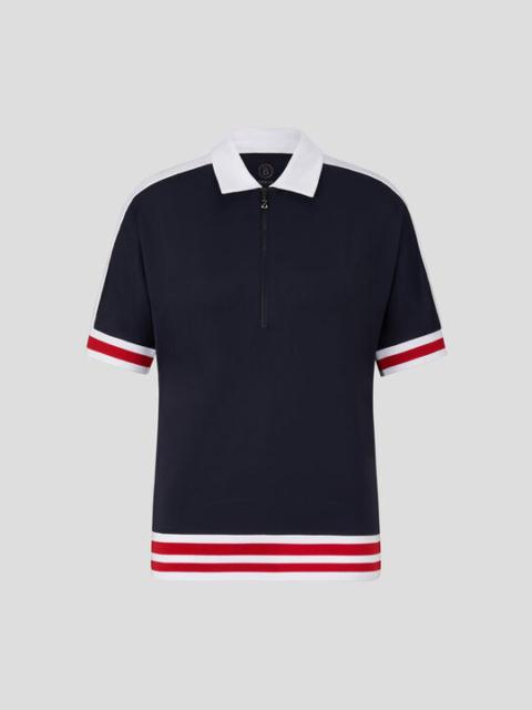 BOGNER Amelia functional polo shirt in Navy blue/Red
