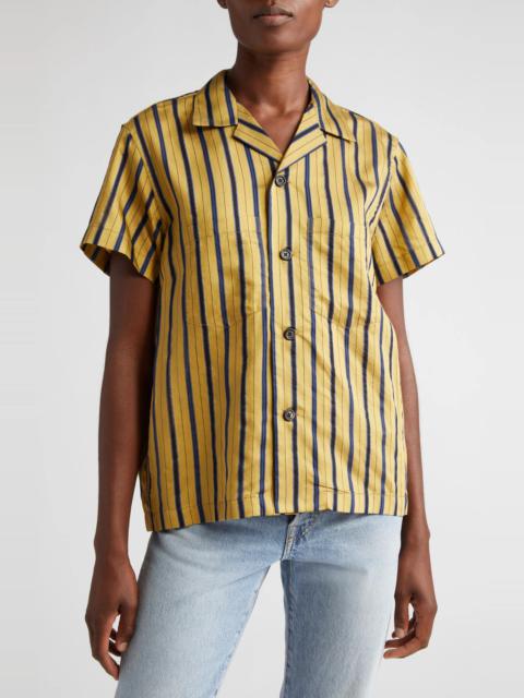 BODE Alumni Stripe Button-Up Shirt