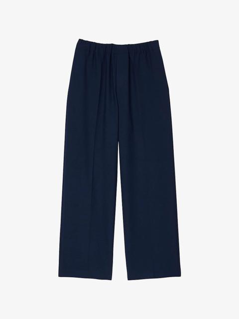 Sandro Elasticated-waist wide-leg stretch-woven trousers