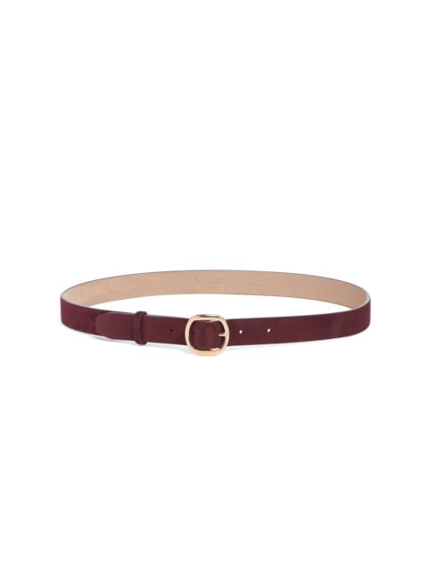 GABRIELA HEARST Thin Elster Belt in Bordeaux Suede