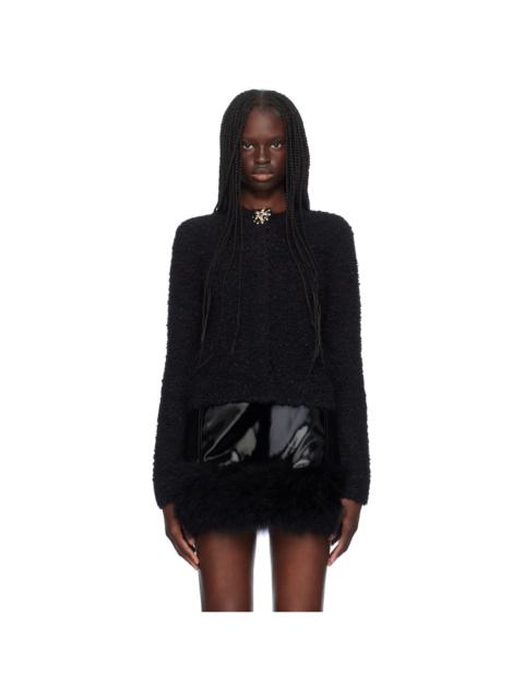 Blumarine Black Alpaca Brooch Cardigan
