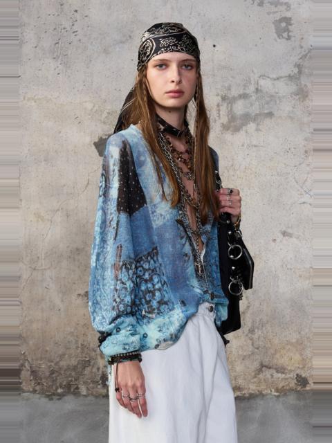 R13 PRINTED BOYFRIEND CARDIGAN