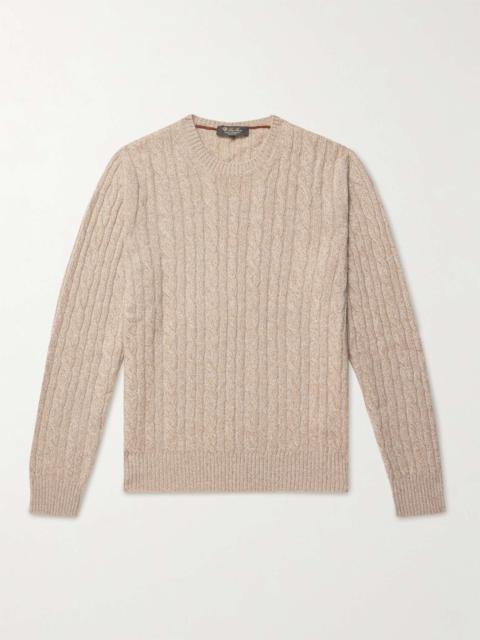 Loro Piana Girocollo Slim-Fit Cable-Knit Baby Cashmere Sweater