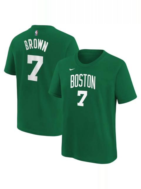 Nike Youth Jaylen Brown Kelly Green Boston Celtics Icon Name & Number T-Shirt