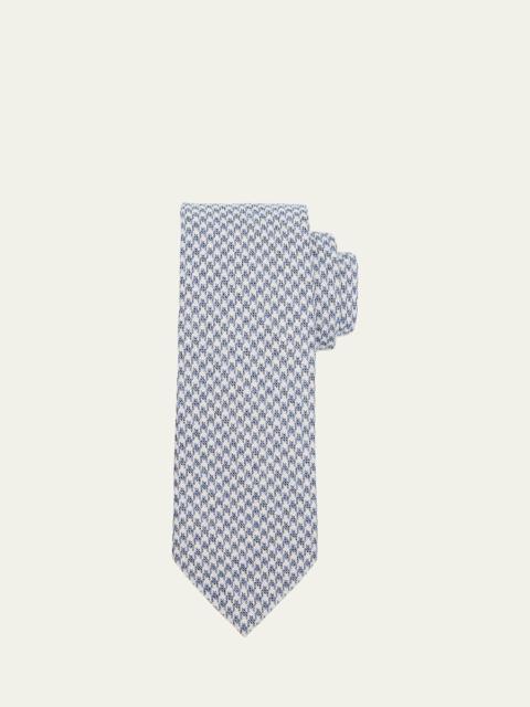 ZEGNA Men's Houndstooth Wool and Silk Tie