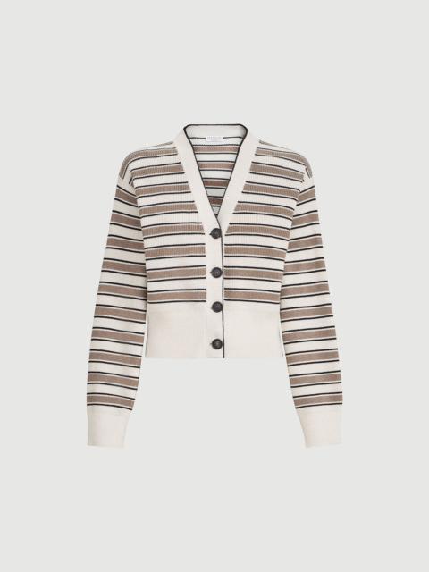 Brunello Cucinelli Cotton cardigan with sparkling stripes