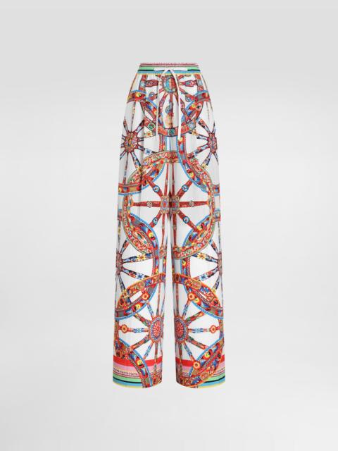 Dolce & Gabbana Carretto-print poplin trousers
