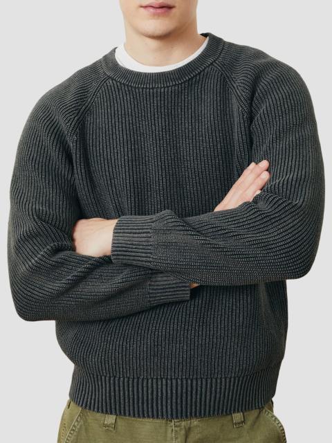 Corridor Men's Washed Cotton Rib-Knit Crewneck Sweater - Gray