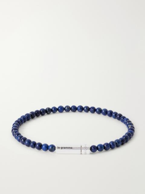 le gramme 11g Sterling Silver Lapis Lazuli Beaded Bracelet