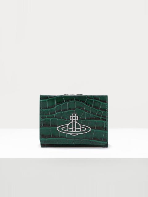Vivienne Westwood CROCODILE THIN LINE ORB SMALL FRAME WALLET