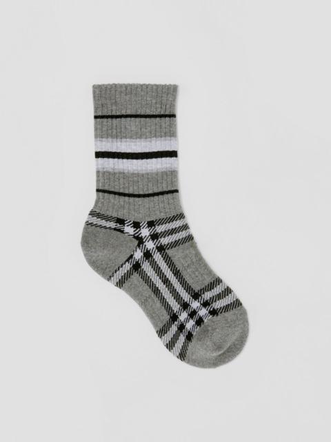 Burberry Check and Stripe Stretch Cotton Socks