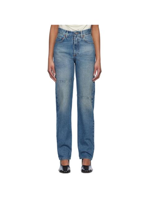 MM6 Maison Margiela Blue Paneled Jeans
