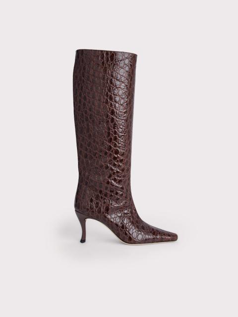 BY FAR Stevie 42 Sequoia Circular Croco Embossed Leather
