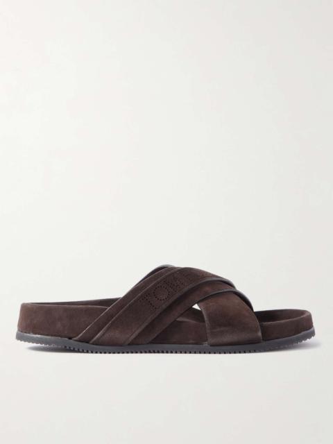 TOM FORD Wicklow Perforated Suede Slides