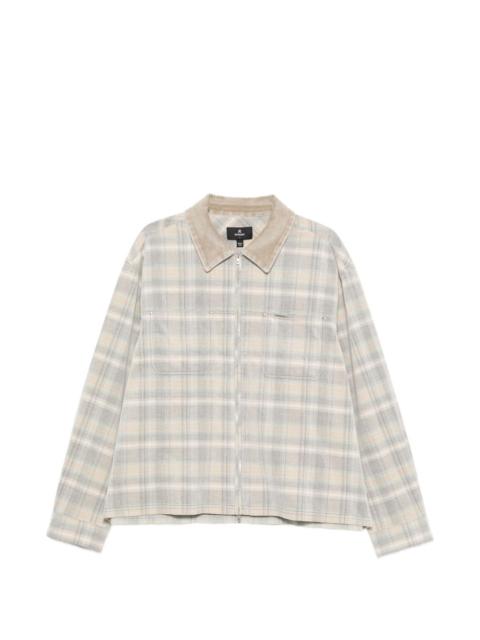 REPRESENT plaid corduroy-collar overshirt