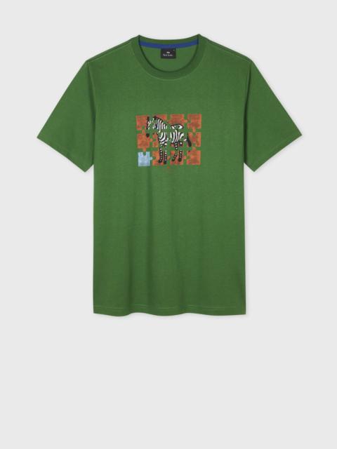 Paul Smith Green 'Zebra Jigsaw' Print T-Shirt