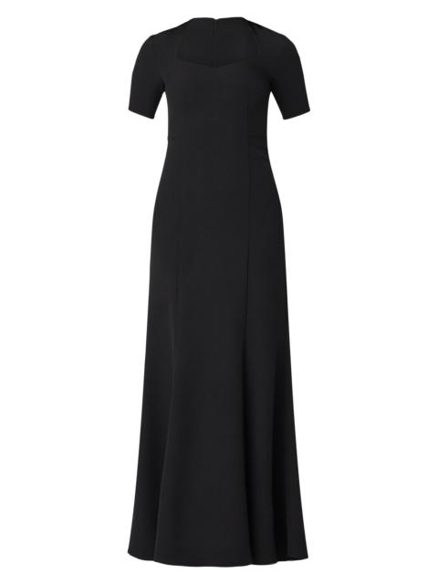Shoshanna Women's Elie Crepe Short-Sleeve Gown - Jet