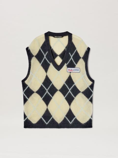 Palm Angels Brushed Argyle Knitted Vest