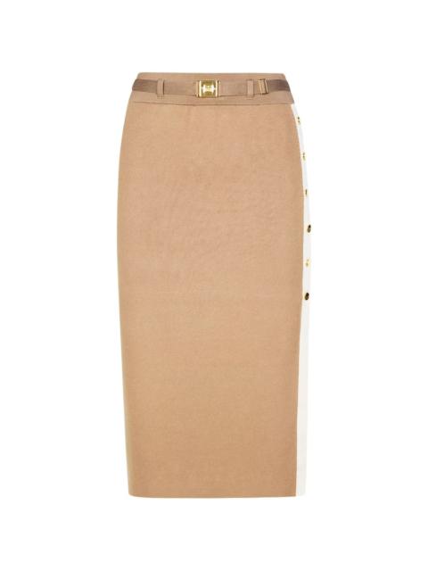 ELISABETTA FRANCHI belted buttoned skirt