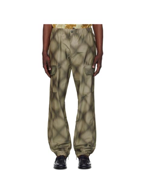 Dries Van Noten Gray Check Cargo Pants