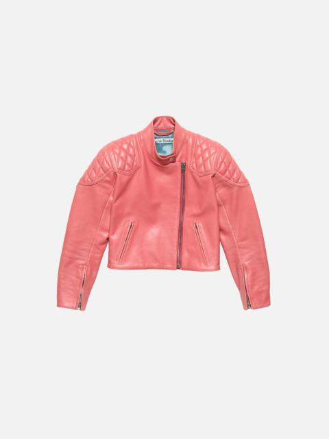 Acne Studios Leather biker jacket - Bubblegum pink