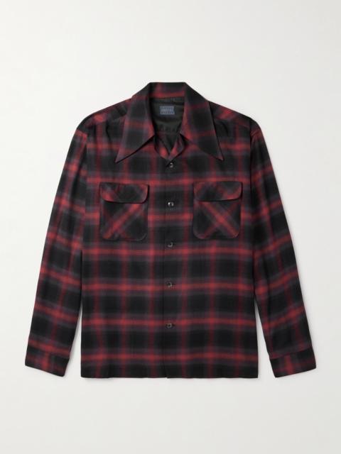 Kapital Camp-Collar Checked Cotton-Blend Flannel Shirt