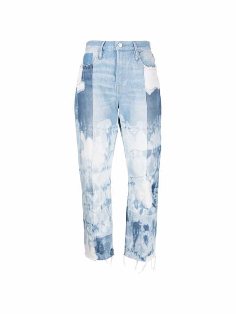 patchwork-design denim jeans