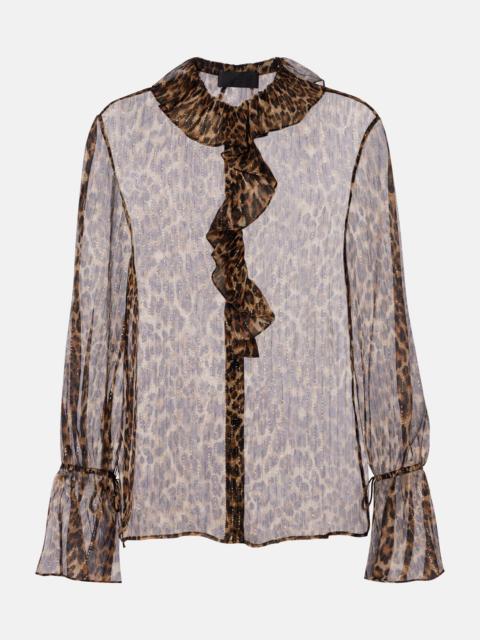 NILI LOTAN Cecily leopard-print silk-blend blouse