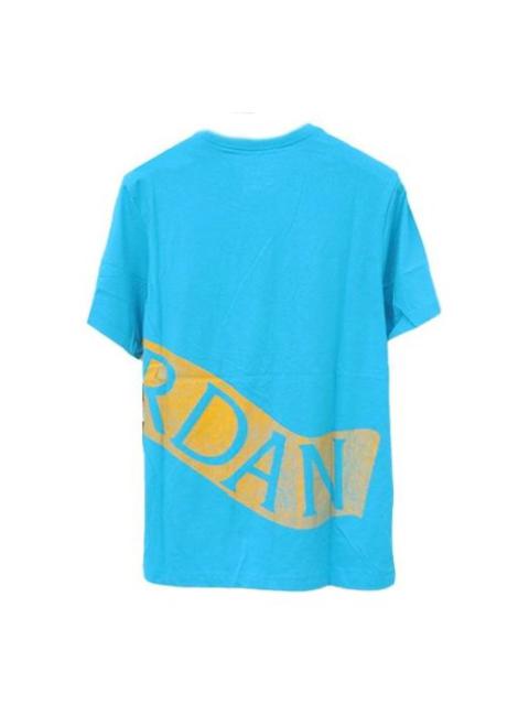 Air Jordan Large Logo Sports Basketball Short Sleeve Blue AQ4080-433