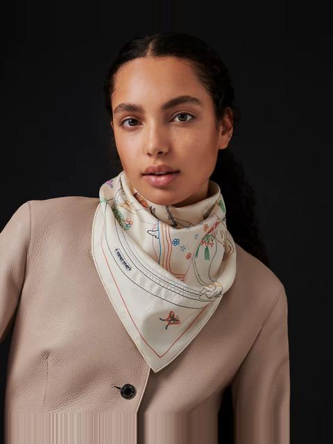 Hermès Hermes Story embroidered triangle scarf
