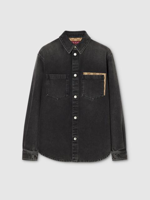 GUCCI Washed cotton denim shirt
