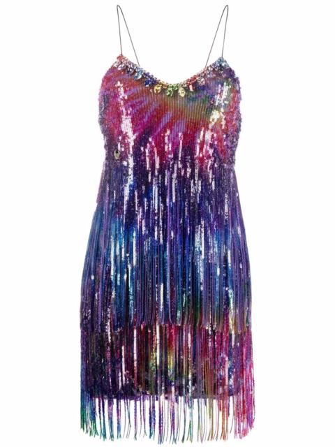 PHILIPP PLEIN tie-dye print fringed dress
