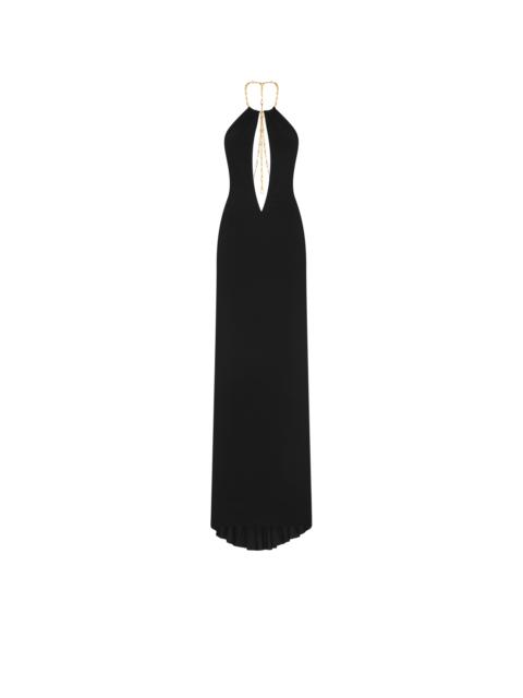 HALTERNECK JERSEY EVENING DRESS