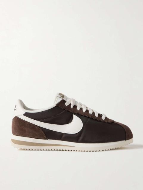 Nike Cortez leather and suede-trimmed shell sneakers