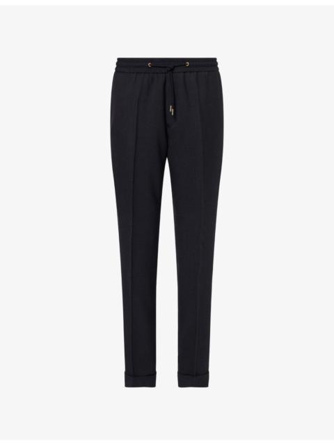 Paul Smith Drawstring Tapered-Leg Wool Trousers