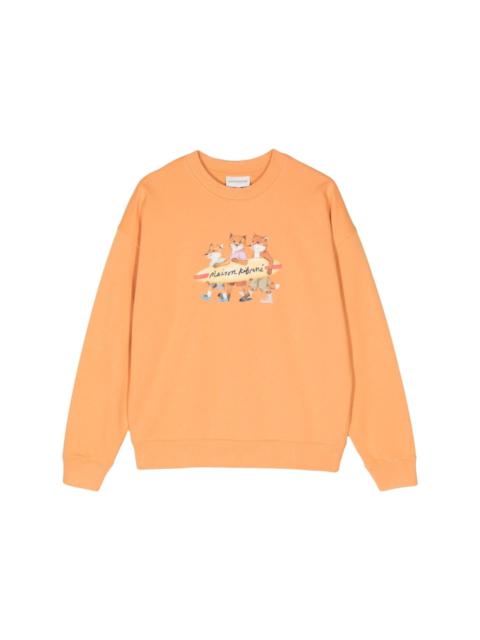 Maison Kitsuné Surfing Foxes cotton sweatshirt