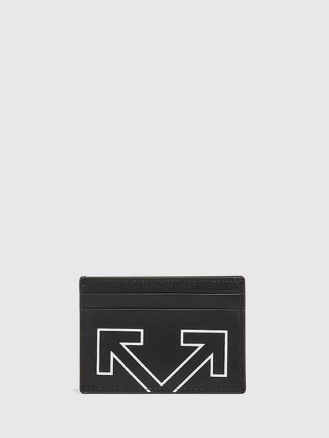 Off-White Leather Card Holder with Logo