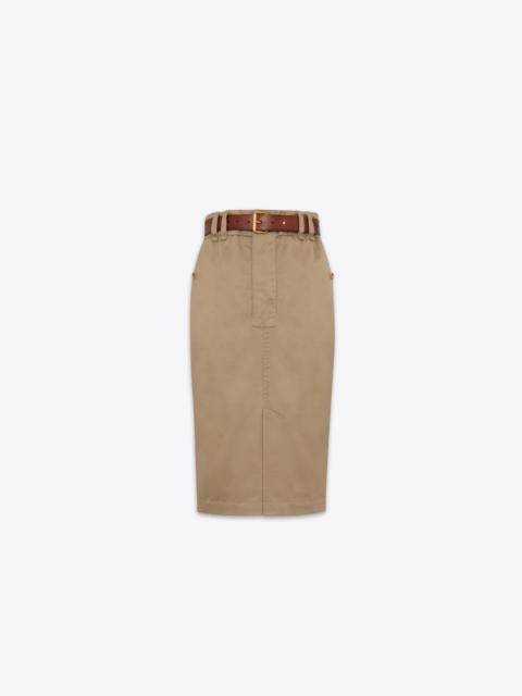 SAINT LAURENT pencil skirt in cotton gabardine