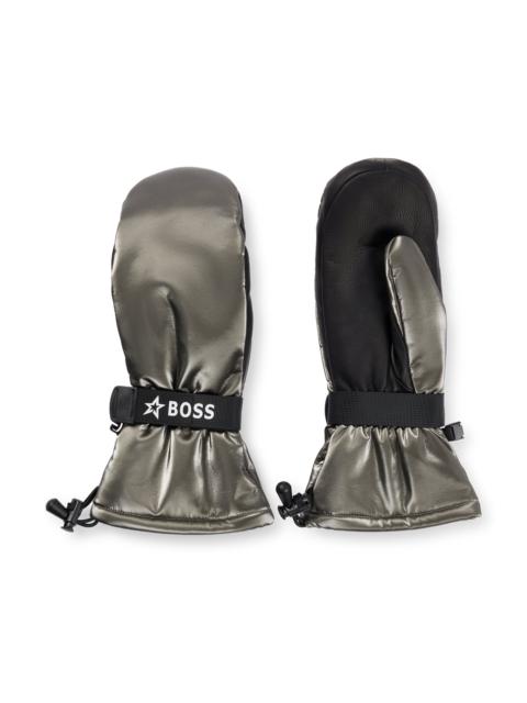 BOSS BOSS X PERFECT MOMENT LOGO-STRAP SKI GLOVES WITH LEATHER FACING