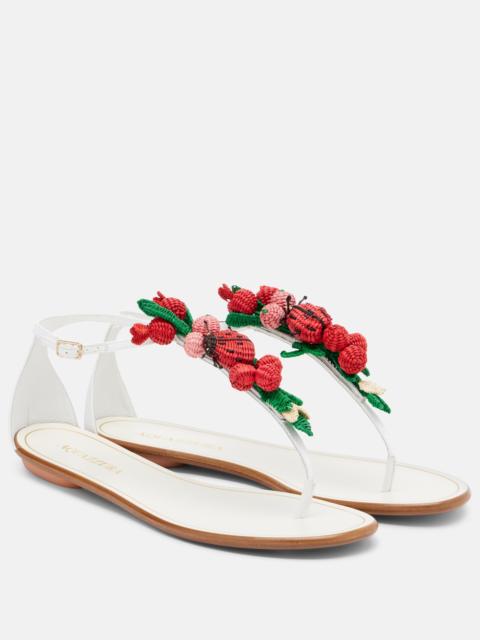 AQUAZZURA Botanica raffia-effect thong sandals