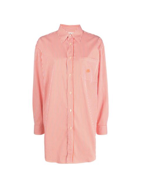 striped logo-embroidered cotton shirt