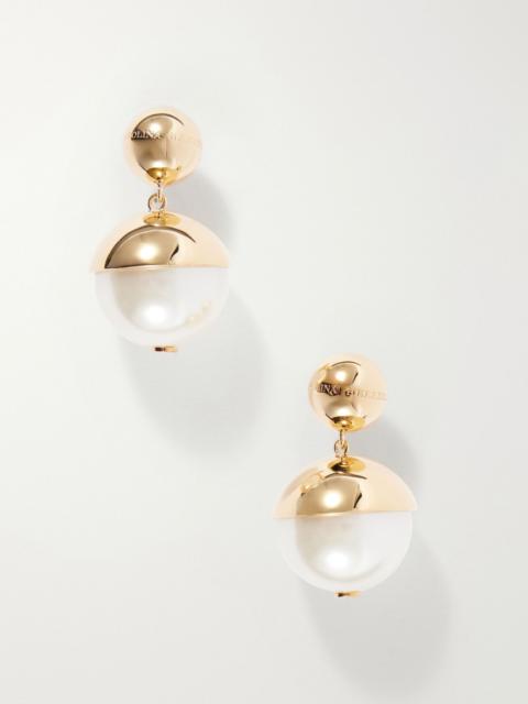 CAROLINA HERRERA Gold-tone pearl-effect earrings Gold