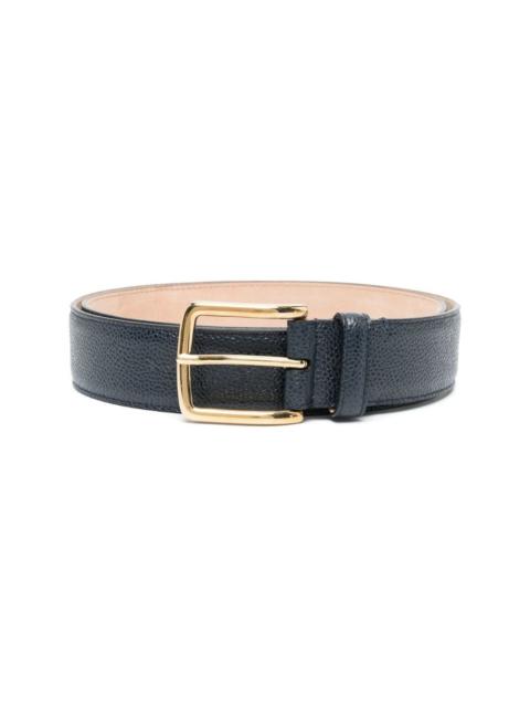 4-Bar stripe pebbled leather belt