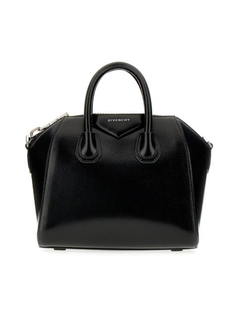 Black Leather Mini Antigona Handbag