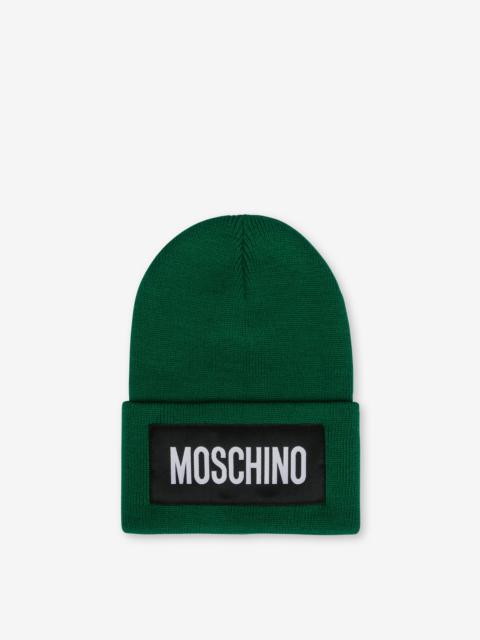 Moschino WOOL MIX HAT LOGO PATCH