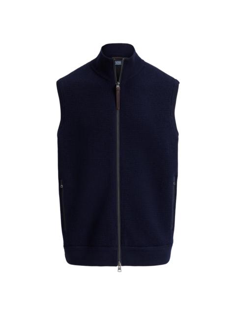 Polo Ralph Lauren Men's Hybrid Waffle-Knit Wool Sweater Vest - Navy Combo