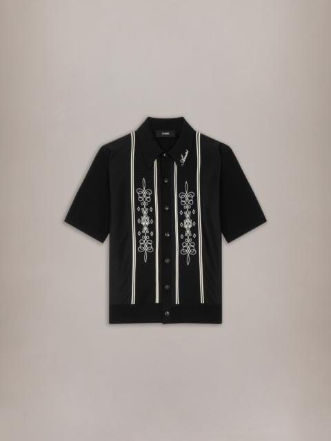 AMIRI MA PANELED KNIT SHIRT