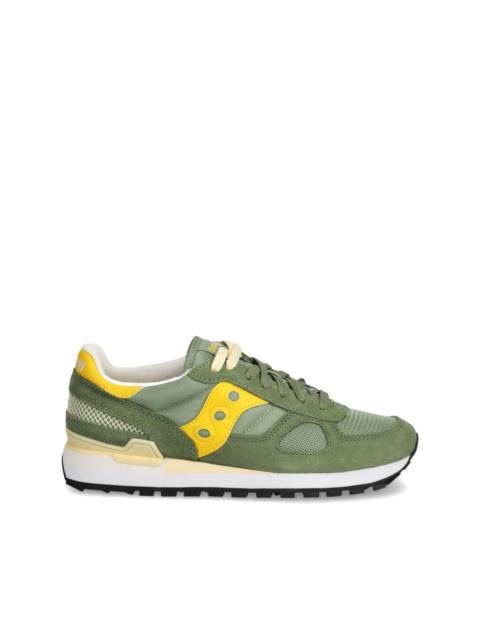 suede-panelled sneakers