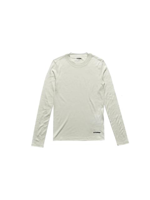 Jil Sander Jil Sander+ Lightweight Technical Wool Jersey Long Sleeve T-Shirt White