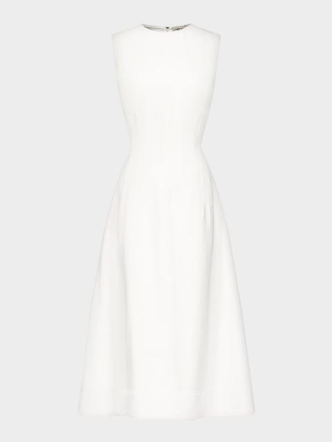 TWP Crewneck Linen-Blend Midi Dress